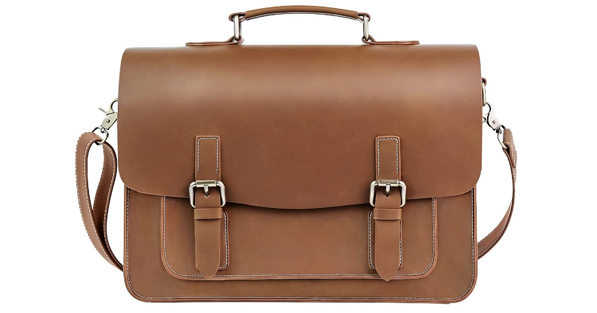 70% Off Leather Laptop Briefcase ONLY $20.99 (Reg. $70)