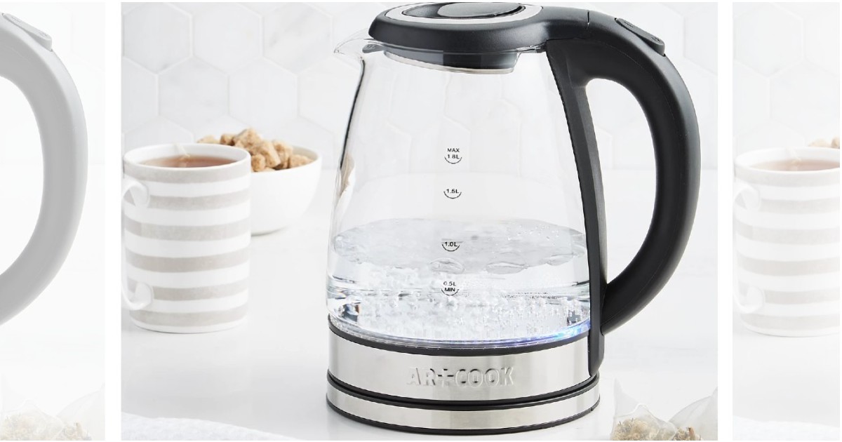 Art & Cook 1.8Liter Glass Electric Kettle ONLY 9.99 (Reg 22) Daily