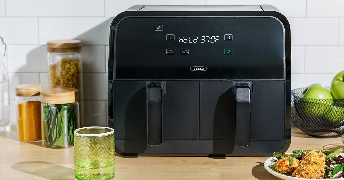 Bella 8Quart Air Fryer with Dual Basket ONLY 89.99 (Reg 236) Daily