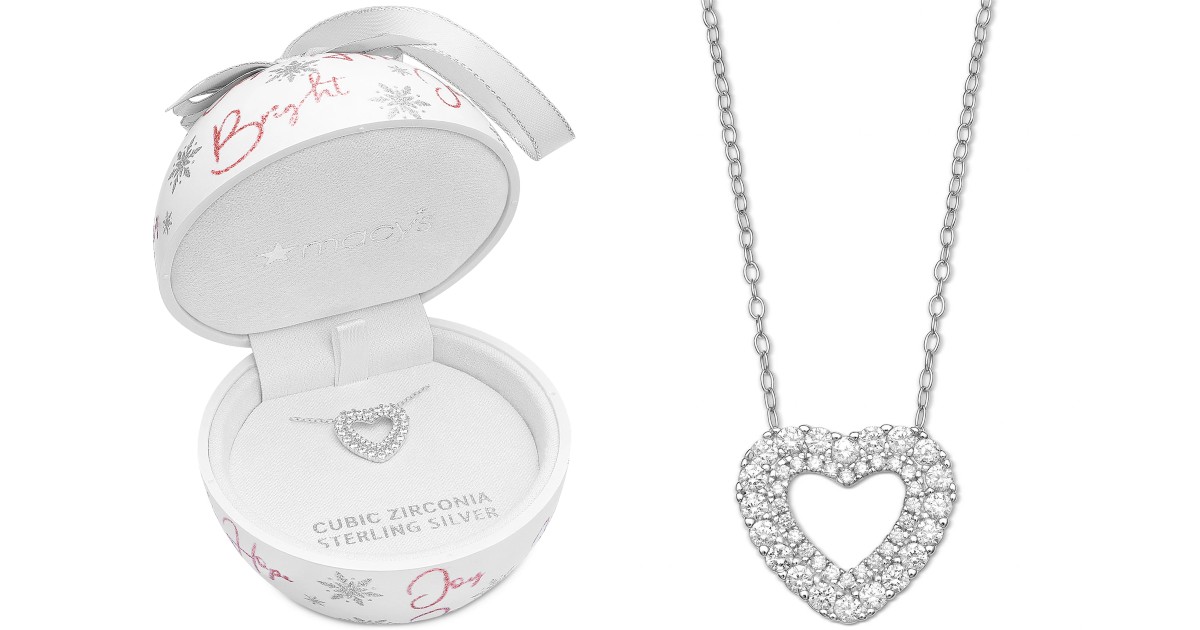 Cubic Zirconia Heart Pendant Necklace at Macy's