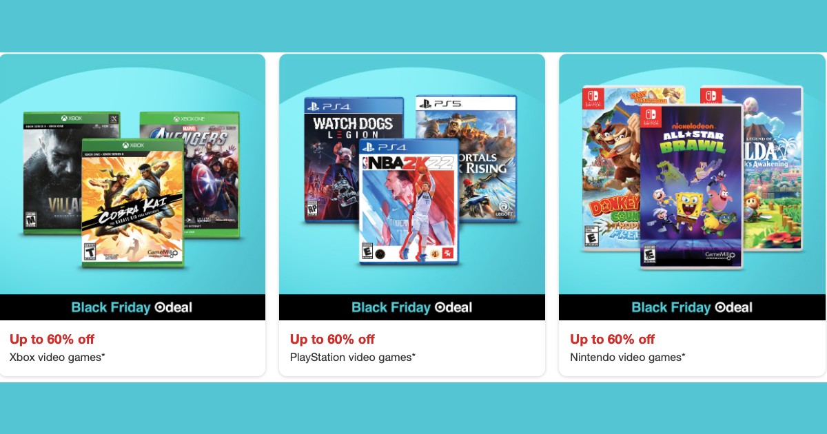 Target Black Friday Deals 60 Off Video Games Daily Deals & Coupons