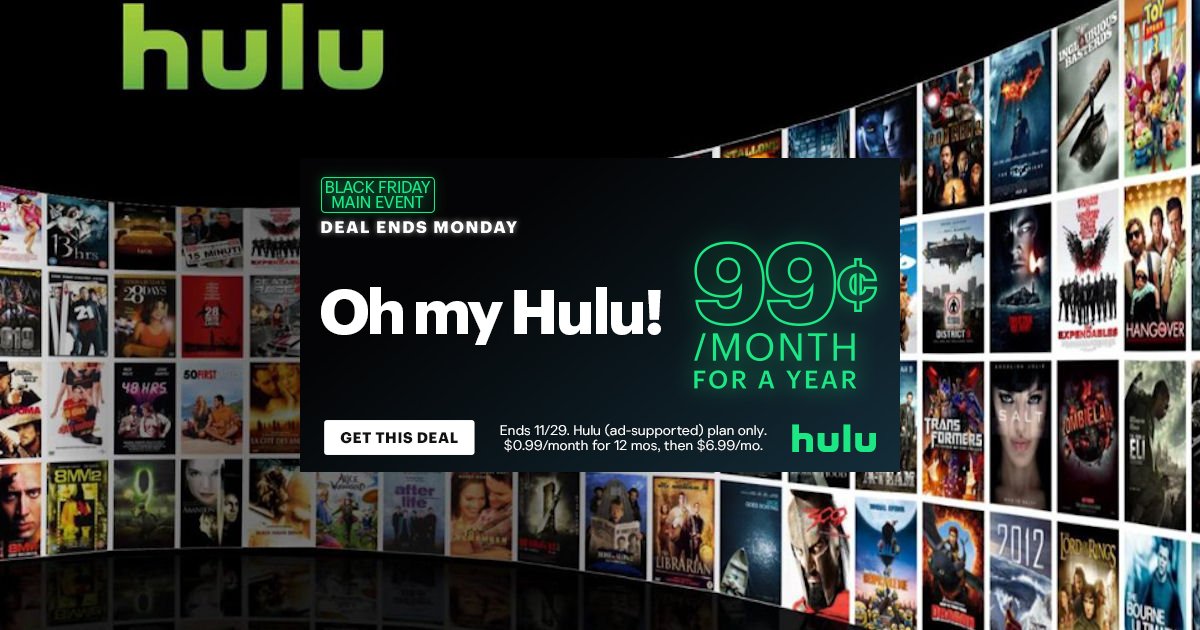 Hulu 0.99 Cyber Monday Sale Save 85 Off! Ends Tonight Daily Deals