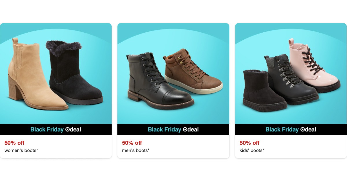 50% Off All Boots at Target