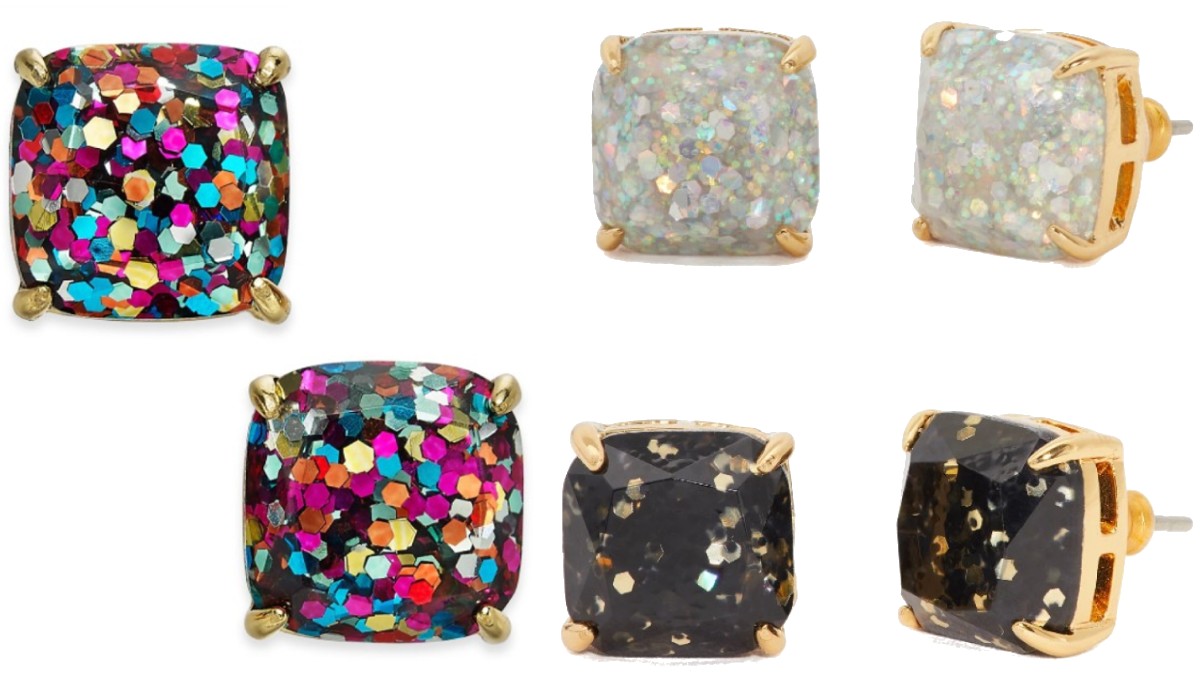 Kate Spade Glitter Crystal Stud Earrings