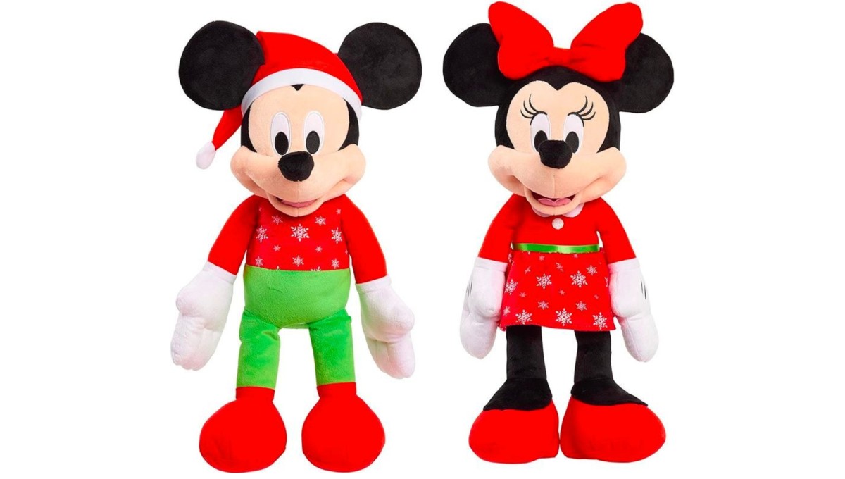 Mickey and Minnie Holiday Plushes at Amazon