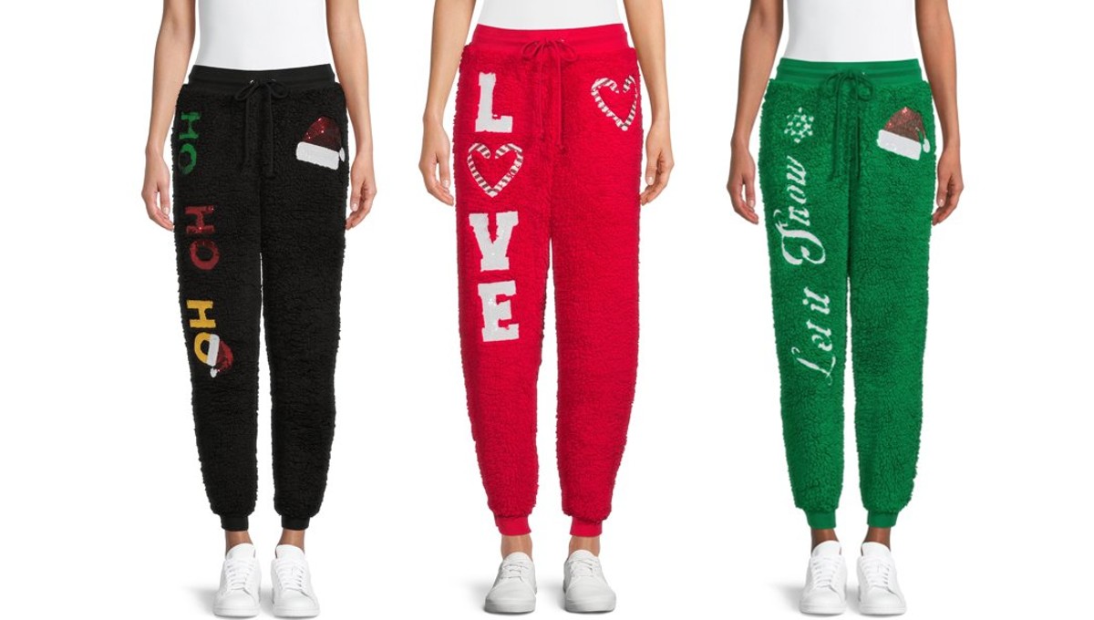 Juniors Christmas Sherpa Joggers 