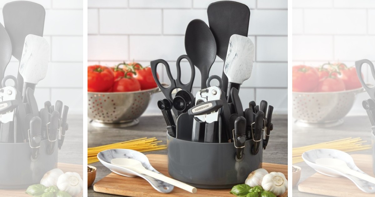 Farberware 18Piece Kitchen Tool Caddy Set ONLY 18.44 (Reg 30