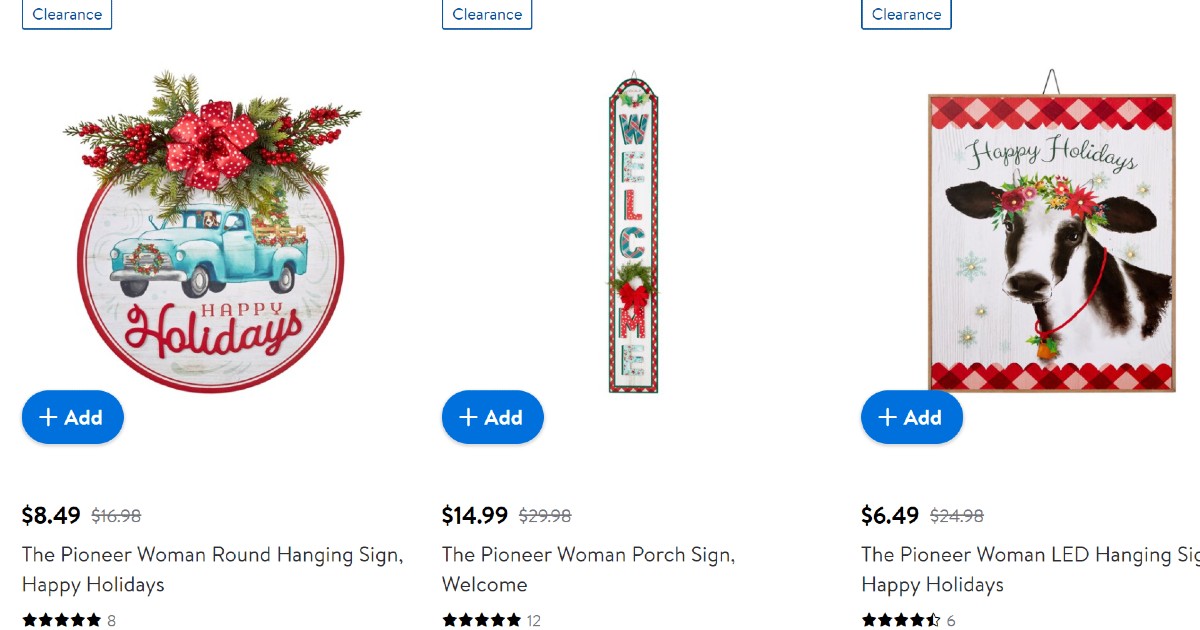 Pioneer Woman Holiday Decor on Walmart