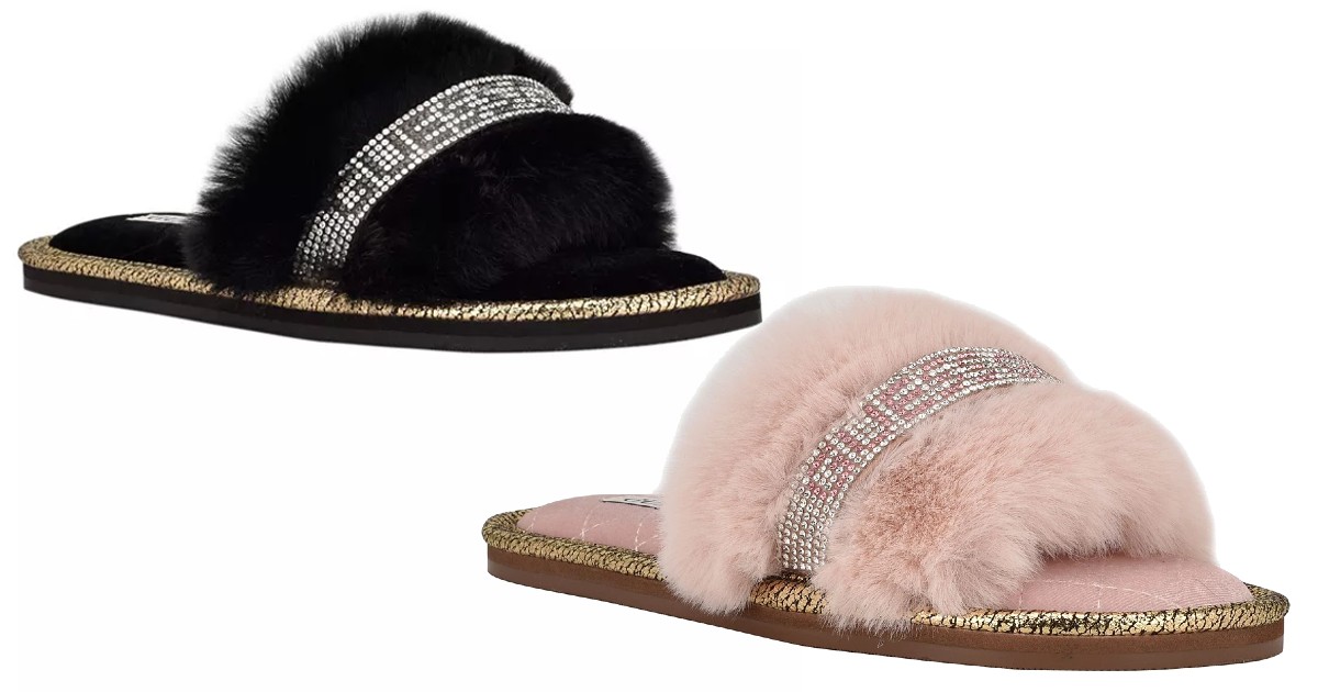 Guess Women’s Fuzzy Slippers O...