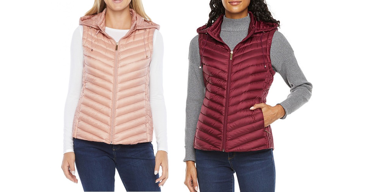 Miss Gallery Hooded Down Puffer Vest 