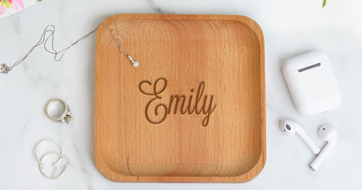 Personalized Wood Valet Tray