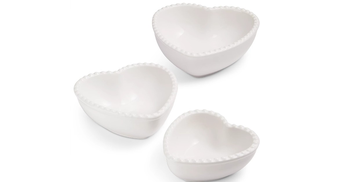 Martha Stewart Heart Nesting Bowls 3-Pc