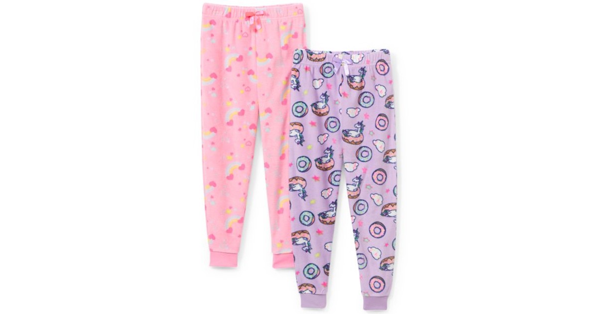 Girls 2-Pack Fleece Pajama Pant Set 