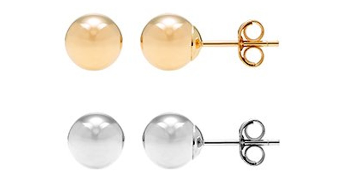 14k Gold Ball Stud Earrings