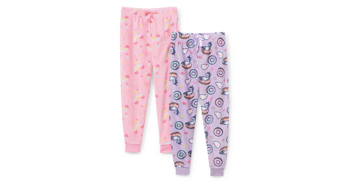Girls 2-Pack Fleece Pajama Pant Set ONLY $5.00 (Reg. $13)