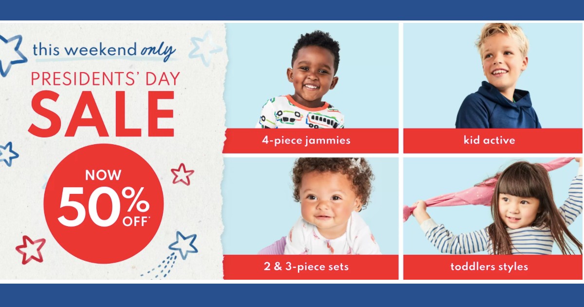 Carter's 50 Off Presidents Day Sale + Extra 40 Off Clearance Daily Deals & Coupons