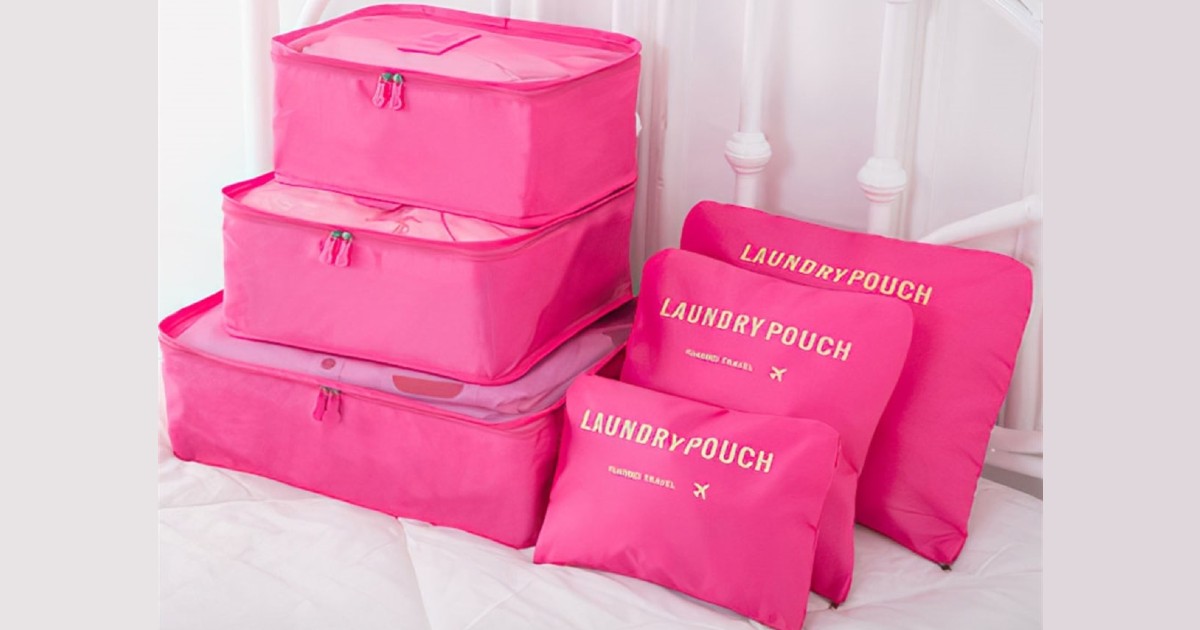 Set Of 6 Travel Storage Bags