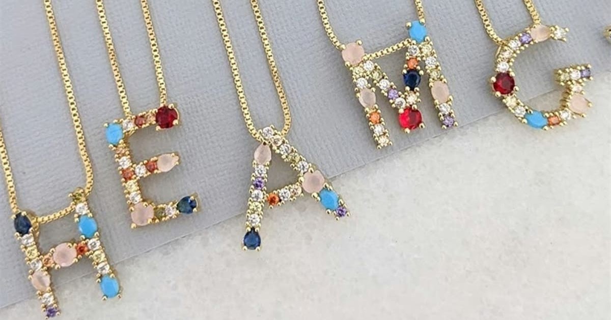 Handcrafted Colored Initial Necklaces 