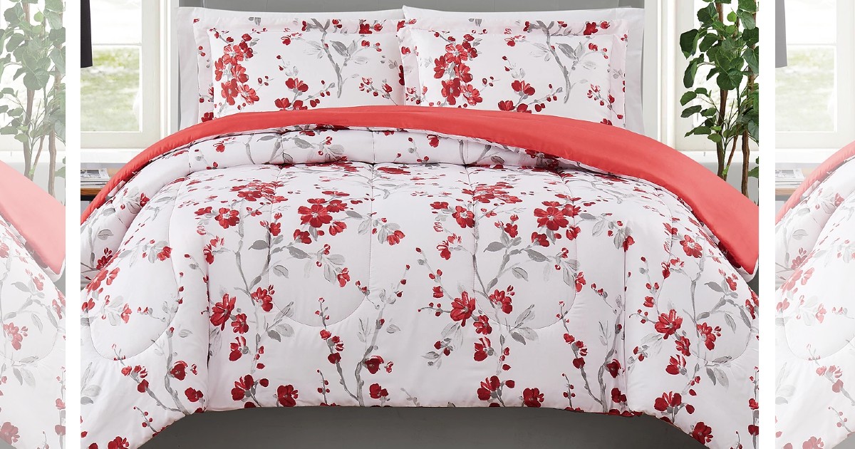 Cherry Blossom 3-Pc Reversible Comforter