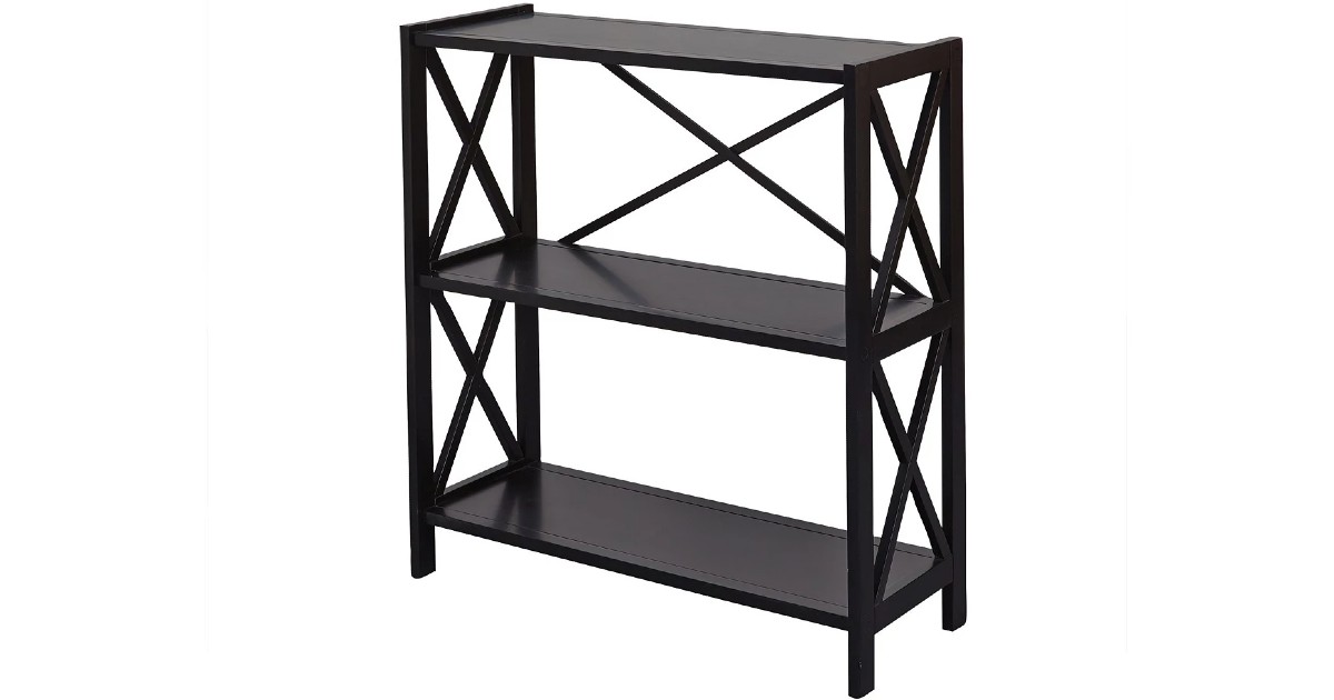 JGW Furniture 3-Tier Bookshelf