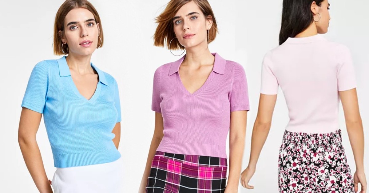V-Neck Polo Top