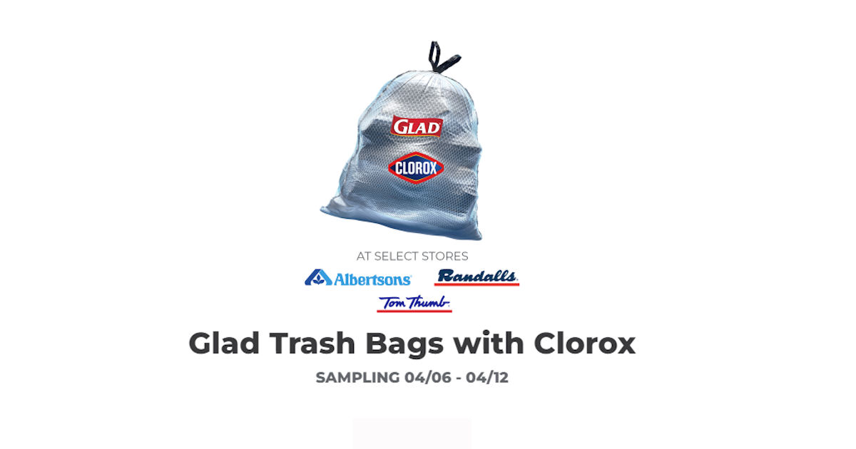 Free Glad Trash Bags with Clorox at Select Stores Free Product Samples