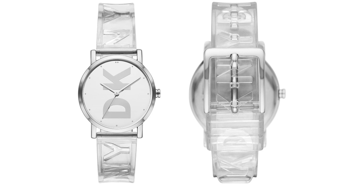 DKNY Women's Soho Clear Strap Watch