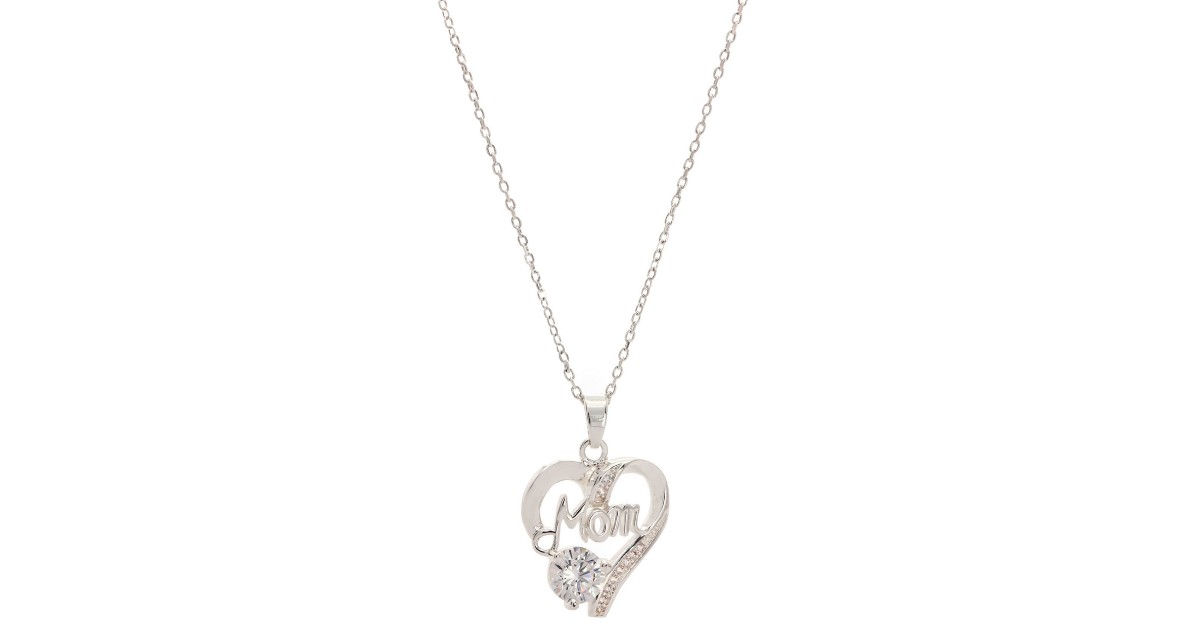 Sparkle Allure Mom Heart Pendant Necklace
