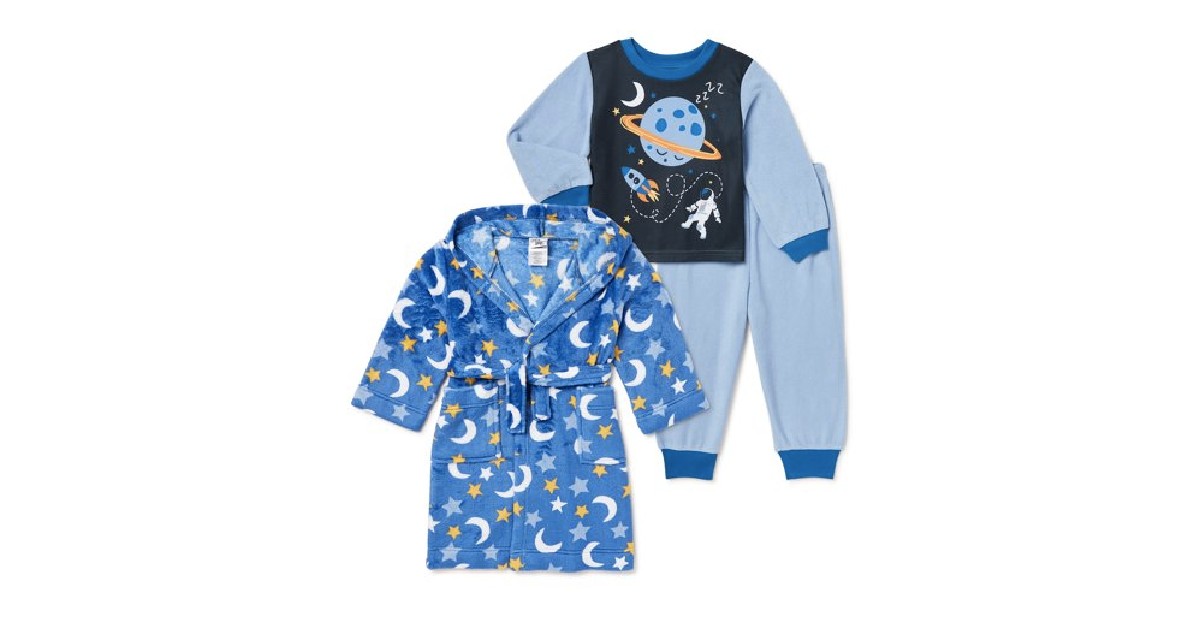 Toddler Boys' Pajama and Robe Set at Walmart