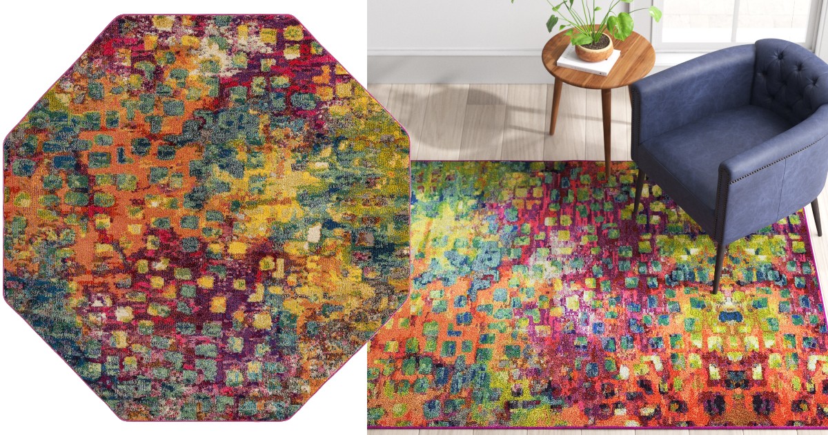 Abstract Area Rug in Multi 