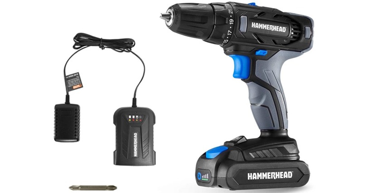 Hammerhead Cordless Drill Kit ONLY 21.99 (Reg 54) Daily Deals & Coupons