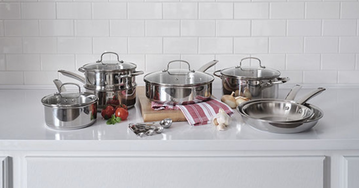 Cooks Stainless Steel 15-Pc Cookware Set