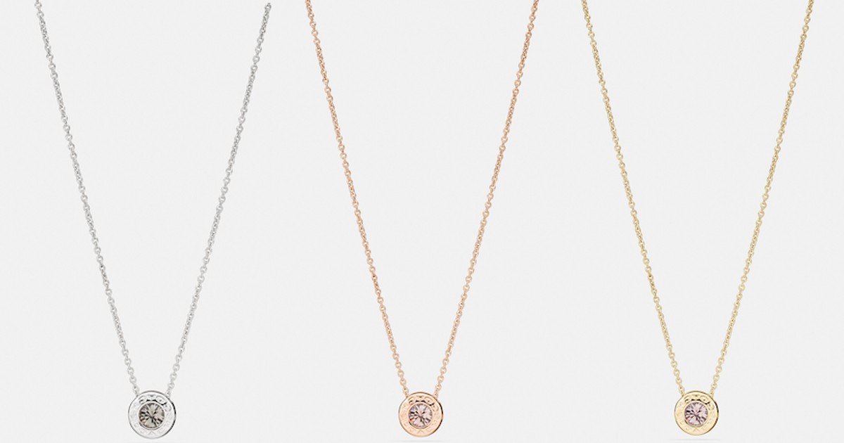 Coach Open Circle Stone Strand Necklace 