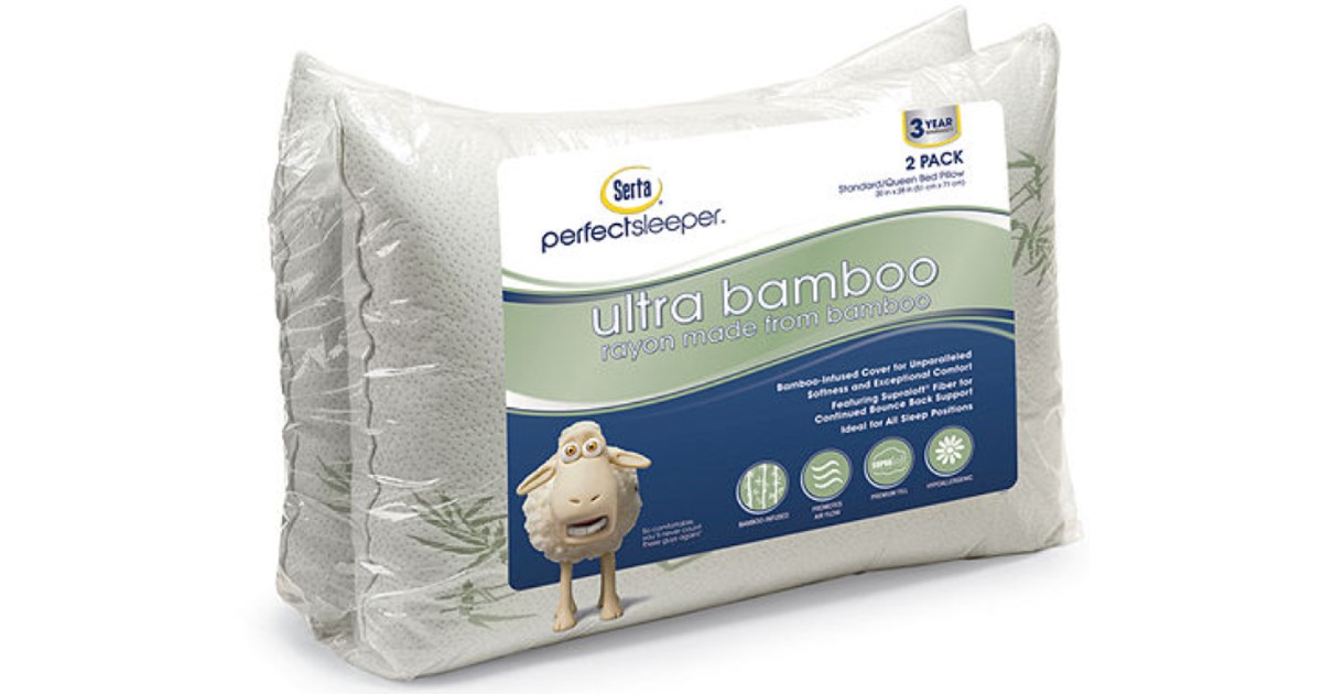Serta Bamboo Pillow 2Pack ONLY 17.54 (Reg 55) Daily Deals & Coupons