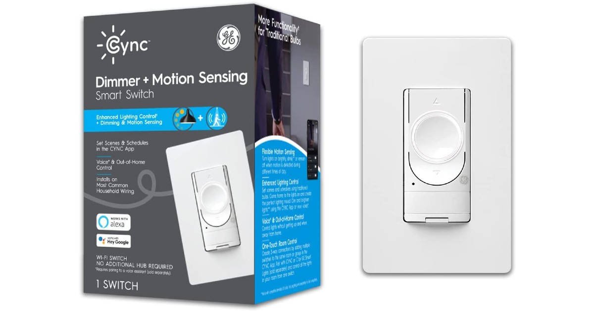 Smart Dimmer Light Switch + Motion Sensor ONLY 33.74 (Reg 65) Daily