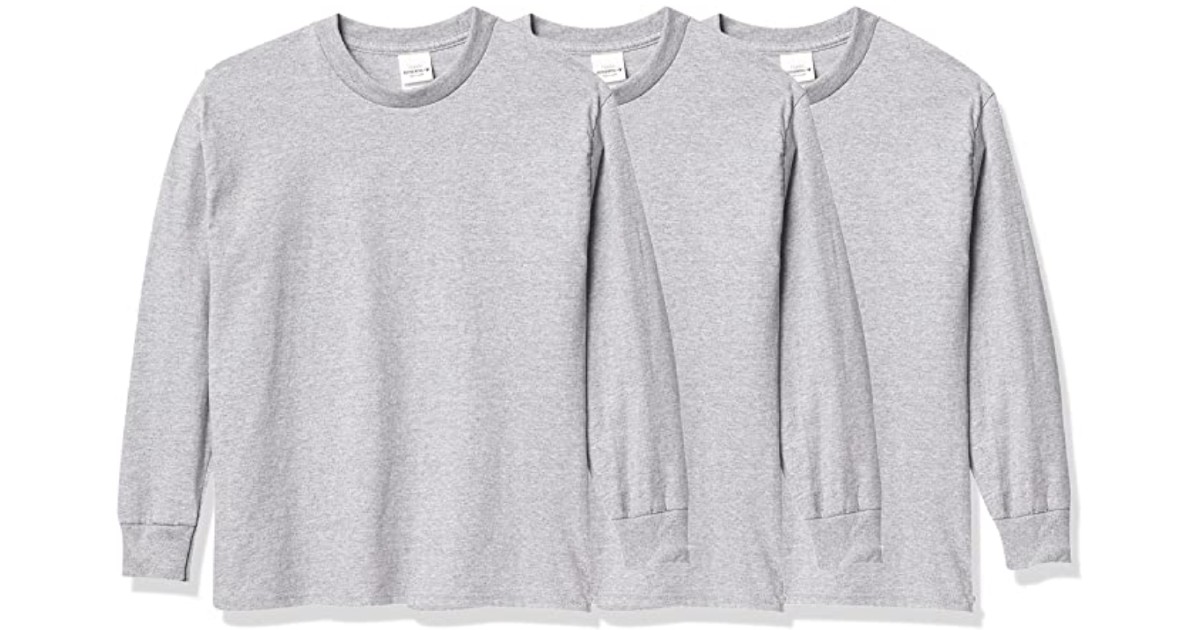 Hanes Big Boys Tagless Long Sleeve Tee 3-Pack