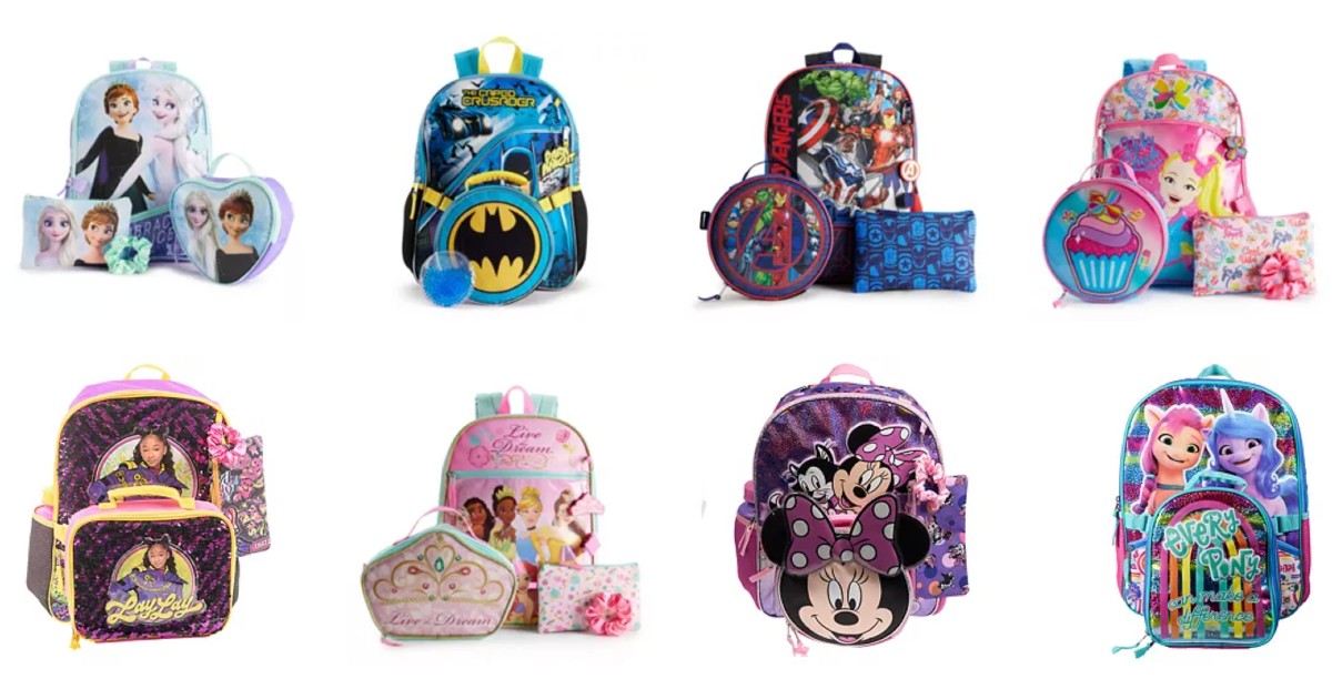 Kids 5-Pc Character Backpack Sets