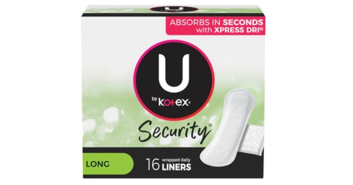 U by Kotex Liners ONLY 34¢ EAC...