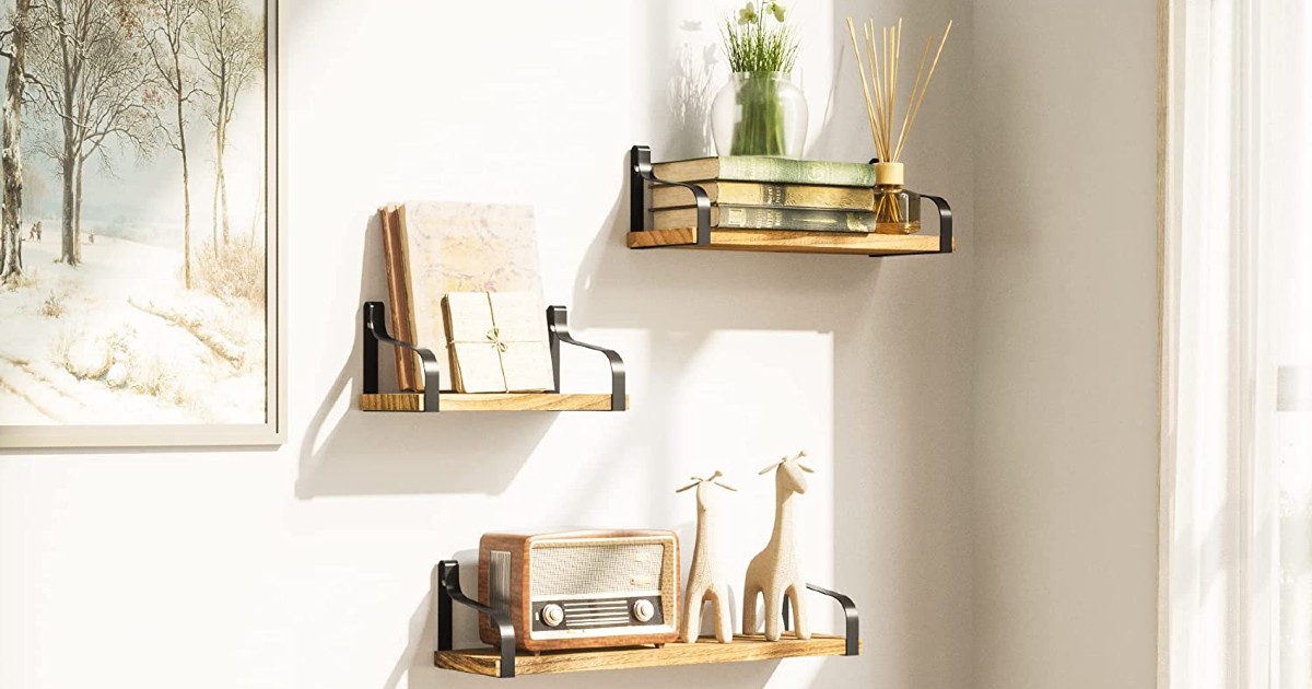 Floating Shelves Wall Mounted Set of 3