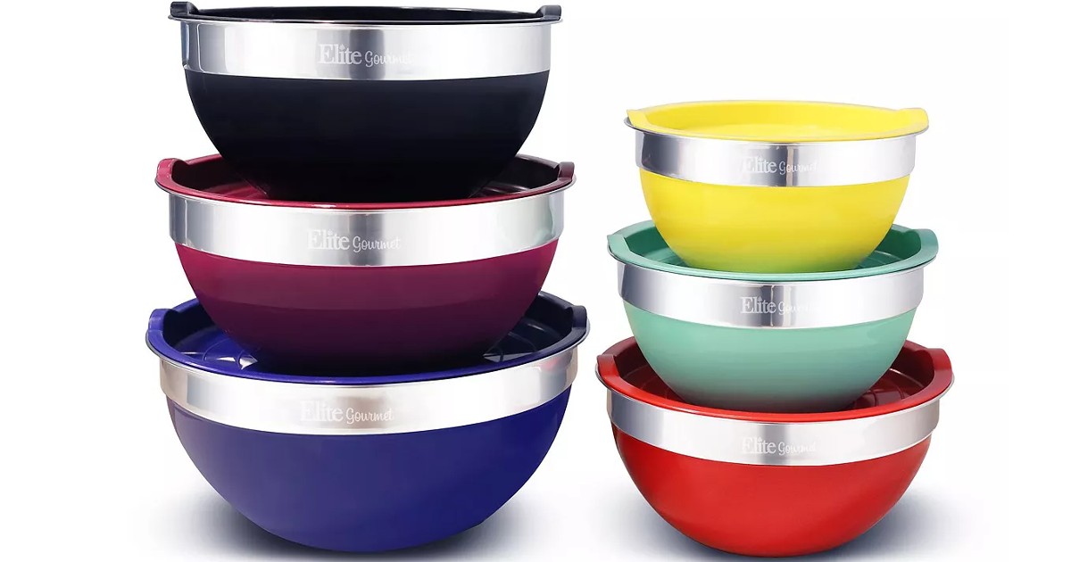 Elite Gourmet 12-Pc Mixing Bowl Set