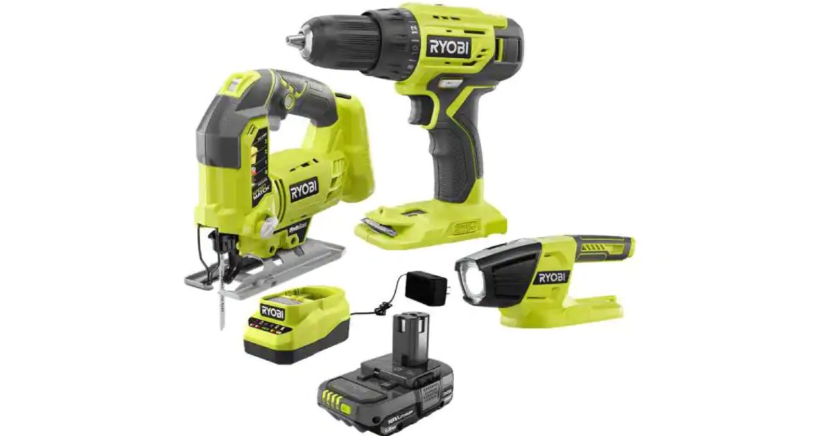 RYOBI ONE+ 18V Cordless 3-Tool...