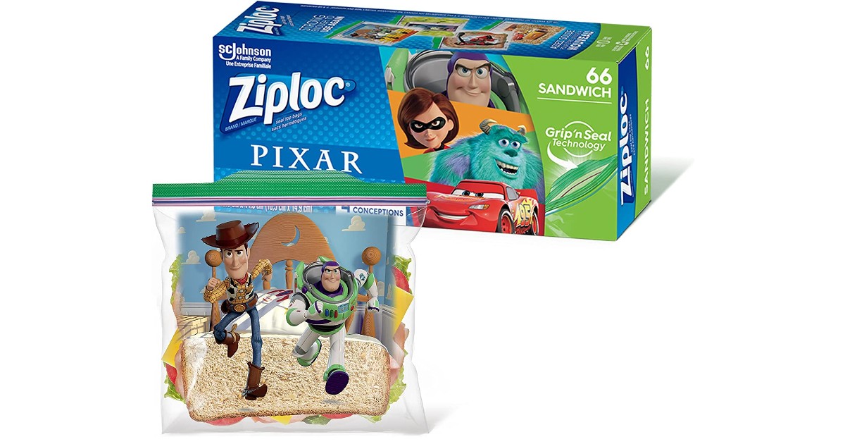 Ziploc Pixar Sandwich & Snack 66-ct Bags