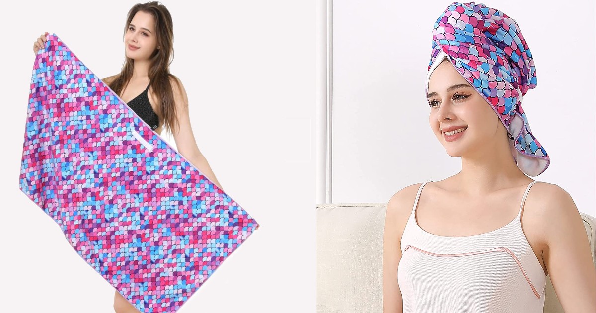 Large Microfiber Hair Towel Wraps at Amazon