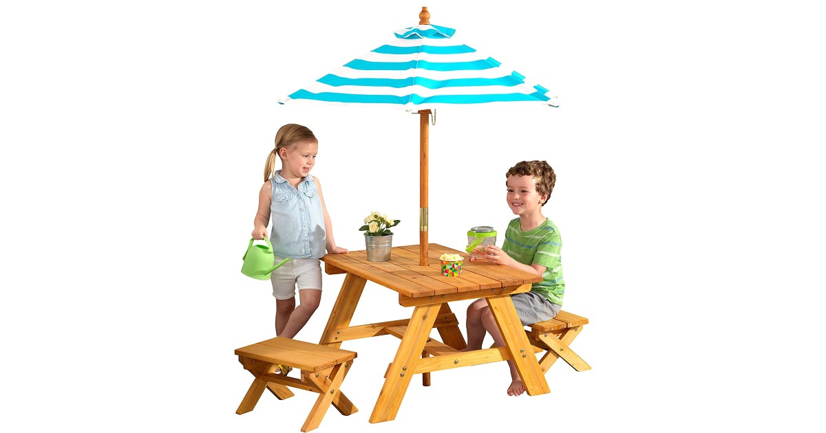KidKraft Outdoor Wooden Table Set at Amazon