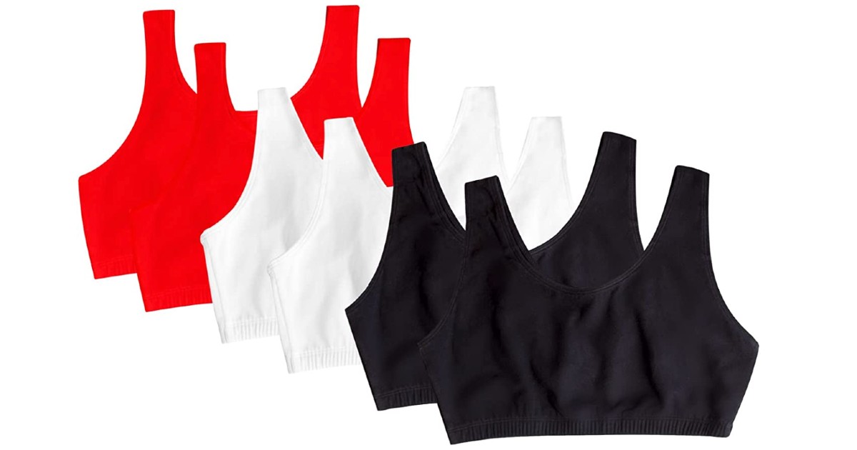 Fruit of the Loom Sports Bra Value 6-Pack