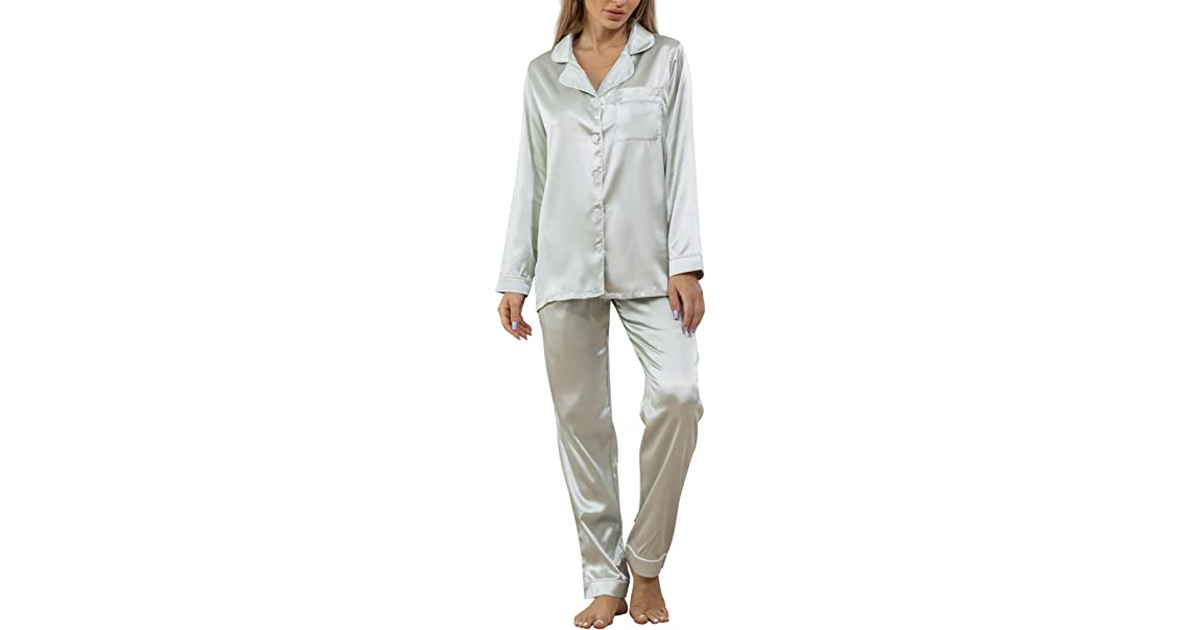 Satin Pajama Set at Amazon