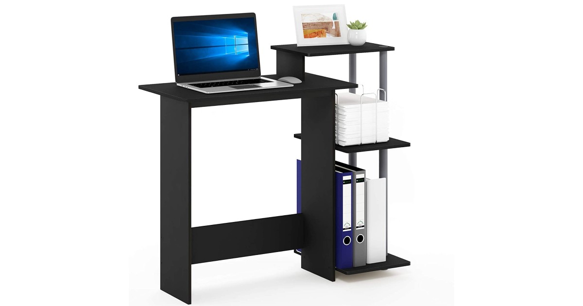 Computer Desk with Square Shelves