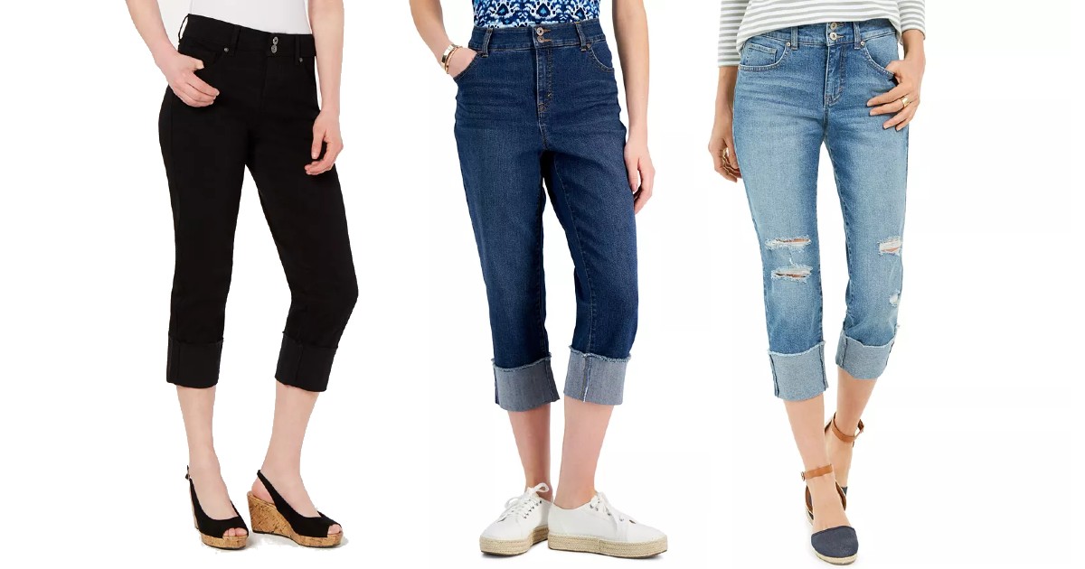 Style & Co High Cuffed Capri Jeans at Macys