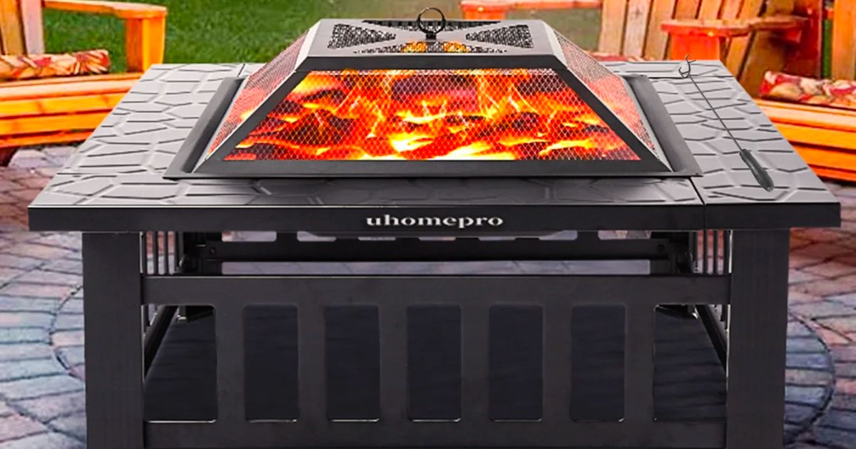 Rectangular Tile Top Fire Pit.