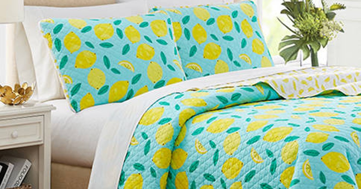 Teal Lemon 3Piece Quilt Set ONLY 19.99 (Reg 70) Daily Deals & Coupons